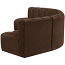  Manufacturer Color_Brown -- Arc 133" Brown Velvet Upholstered 5 pc Modular Sectional IMAGE 7