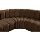  Manufacturer Color_Brown -- Arc 133" Brown Velvet Upholstered 5 pc Modular Sectional IMAGE 9