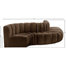  Manufacturer Color_Brown -- Arc 122" Brown Velvet Upholstered 5 pc Modular Sectional IMAGE 10