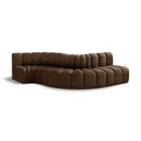  Manufacturer Color_Brown -- Arc 122" Brown Velvet Upholstered 5 pc Modular Sectional IMAGE 1