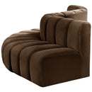 Meridian Arc Brown Velvet 5 pc Modular Sectional IMAGE 7