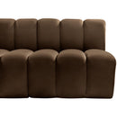  Manufacturer Color_Brown -- Arc 122" Brown Velvet Upholstered 5 pc Modular Sectional IMAGE 8