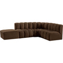  Manufacturer Color_Brown -- Arc 127" Brown Velvet Upholstered 5 pc Modular Sectional IMAGE 10