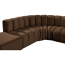  Manufacturer Color_Brown -- Arc 127" Brown Velvet Upholstered 5 pc Modular Sectional IMAGE 13