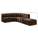 Meridian Arc Brown Velvet 5 pc Modular Sectional IMAGE 16