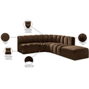  Manufacturer Color_Brown -- Arc 127" Brown Velvet Upholstered 5 pc Modular Sectional IMAGE 17