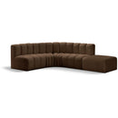  Manufacturer Color_Brown -- Arc 127" Brown Velvet Upholstered 5 pc Modular Sectional IMAGE 1