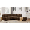  Manufacturer Color_Brown -- Arc 127" Brown Velvet Upholstered 5 pc Modular Sectional IMAGE 2