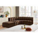  Manufacturer Color_Brown -- Arc 127" Brown Velvet Upholstered 5 pc Modular Sectional IMAGE 3