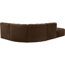  Manufacturer Color_Brown -- Arc 127" Brown Velvet Upholstered 5 pc Modular Sectional IMAGE 5