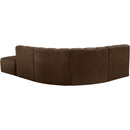  Manufacturer Color_Brown -- Arc 127" Brown Velvet Upholstered 5 pc Modular Sectional IMAGE 6