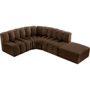  Manufacturer Color_Brown -- Arc 127" Brown Velvet Upholstered 5 pc Modular Sectional IMAGE 7