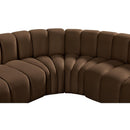Meridian Arc Brown Velvet 6 pc Modular Sectional IMAGE 10