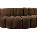  Manufacturer Color_Brown -- Arc 145" Brown Velvet Upholstered 6 pc Modular Sectional IMAGE 13