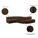  Manufacturer Color_Brown -- Arc 145" Brown Velvet Upholstered 6 pc Modular Sectional IMAGE 15