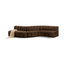  Manufacturer Color_Brown -- Arc 145" Brown Velvet Upholstered 6 pc Modular Sectional IMAGE 1