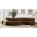  Manufacturer Color_Brown -- Arc 145" Brown Velvet Upholstered 6 pc Modular Sectional IMAGE 2