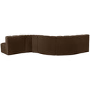 Manufacturer Color_Brown -- Arc 145" Brown Velvet Upholstered 6 pc Modular Sectional IMAGE 3