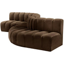  Manufacturer Color_Brown -- Arc 145" Brown Velvet Upholstered 6 pc Modular Sectional IMAGE 7