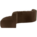 Meridian Arc Brown Velvet 6 pc Modular Sectional IMAGE 8