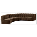 Meridian Arc Brown Velvet 6 pc Modular Sectional IMAGE 12