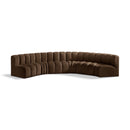 Manufacturer Color_Brown -- Arc 151" Brown Velvet Upholstered 6 pc Modular Sectional IMAGE 1