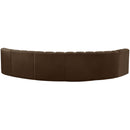  Manufacturer Color_Brown -- Arc 151" Brown Velvet Upholstered 6 pc Modular Sectional IMAGE 3