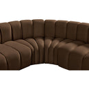  Manufacturer Color_Brown -- Arc 146" Brown Velvet Upholstered 6 pc Modular Sectional IMAGE 12