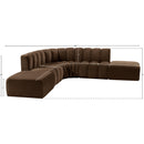  Manufacturer Color_Brown -- Arc 146" Brown Velvet Upholstered 6 pc Modular Sectional IMAGE 13