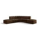  Manufacturer Color_Brown -- Arc 146" Brown Velvet Upholstered 6 pc Modular Sectional IMAGE 1