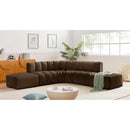  Manufacturer Color_Brown -- Arc 146" Brown Velvet Upholstered 6 pc Modular Sectional IMAGE 2