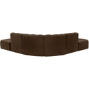  Manufacturer Color_Brown -- Arc 146" Brown Velvet Upholstered 6 pc Modular Sectional IMAGE 3