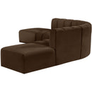  Manufacturer Color_Brown -- Arc 146" Brown Velvet Upholstered 6 pc Modular Sectional IMAGE 6