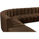  Manufacturer Color_Brown -- Arc 146" Brown Velvet Upholstered 6 pc Modular Sectional IMAGE 8