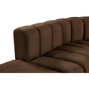  Manufacturer Color_Brown -- Arc 146" Brown Velvet Upholstered 6 pc Modular Sectional IMAGE 9