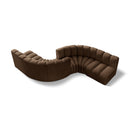  Manufacturer Color_Brown -- Arc 145" Brown Velvet Upholstered 6 pc Modular Sectional IMAGE 1