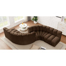  Manufacturer Color_Brown -- Arc 145" Brown Velvet Upholstered 6 pc Modular Sectional IMAGE 2