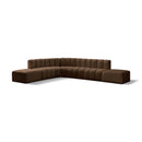  Manufacturer Color_Brown -- Arc 172" Brown Velvet Upholstered 7 pc Modular Sectional IMAGE 1