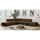  Manufacturer Color_Brown -- Arc 172" Brown Velvet Upholstered 7 pc Modular Sectional IMAGE 2