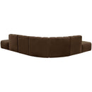  Manufacturer Color_Brown -- Arc 172" Brown Velvet Upholstered 7 pc Modular Sectional IMAGE 3