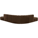 Meridian Arc Brown Velvet 7 pc Modular Sectional IMAGE 3