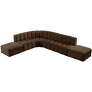  Manufacturer Color_Brown -- Arc 172" Brown Velvet Upholstered 7 pc Modular Sectional IMAGE 4