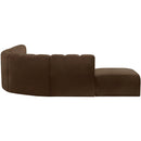  Manufacturer Color_Brown -- Arc 172" Brown Velvet Upholstered 7 pc Modular Sectional IMAGE 5
