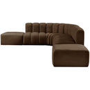  Manufacturer Color_Brown -- Arc 172" Brown Velvet Upholstered 7 pc Modular Sectional IMAGE 6