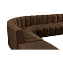  Manufacturer Color_Brown -- Arc 172" Brown Velvet Upholstered 7 pc Modular Sectional IMAGE 8