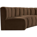  Manufacturer Color_Brown -- Arc 162" Brown Velvet Upholstered 7 pc Modular Sectional IMAGE 10