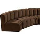  Manufacturer Color_Brown -- Arc 162" Brown Velvet Upholstered 7 pc Modular Sectional IMAGE 11