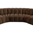  Manufacturer Color_Brown -- Arc 162" Brown Velvet Upholstered 7 pc Modular Sectional IMAGE 12