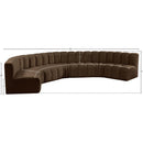  Manufacturer Color_Brown -- Arc 162" Brown Velvet Upholstered 7 pc Modular Sectional IMAGE 14