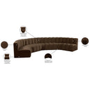  Manufacturer Color_Brown -- Arc 162" Brown Velvet Upholstered 7 pc Modular Sectional IMAGE 15